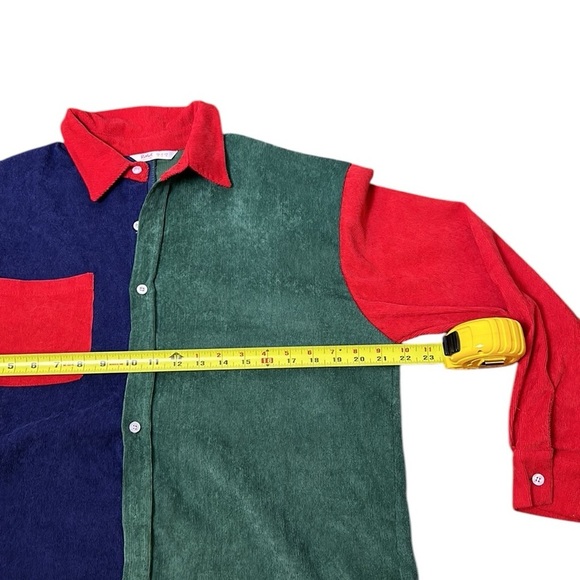 Oversized Corduroy women shirt ,PTP 22” women Colorblock ,colorful S/ M/ - Picture 9 of 14